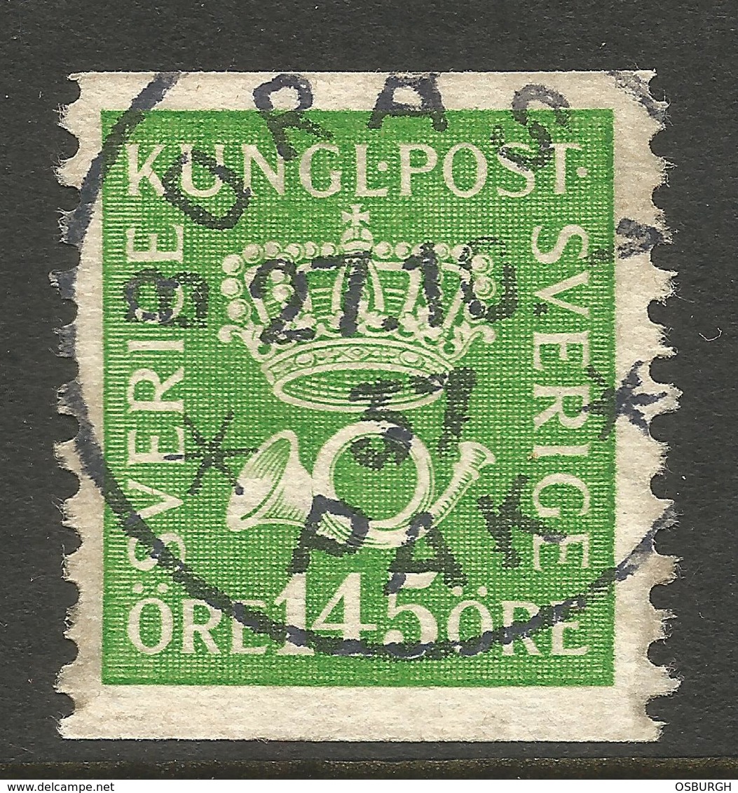 SWEDEN. 145o GREEN USED BORGAS PAK POSTMARK - Used Stamps