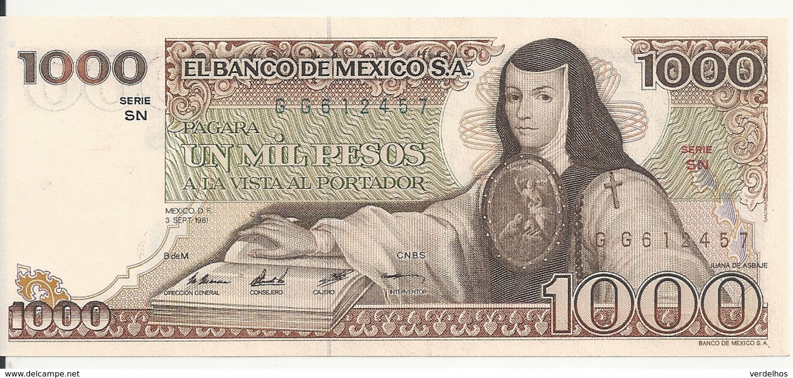 MEXIQUE 1000 PESOS 1981 AUNC P 76 C - Mexique