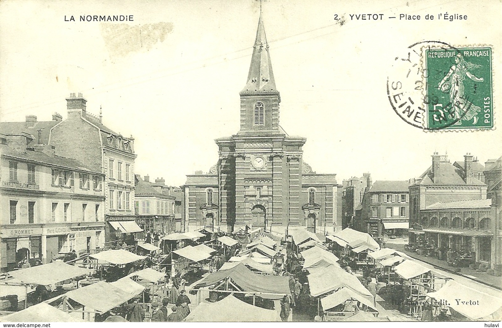 76  YVETOT - PLACE DE L' EGLISE (ref 7085) - Yvetot