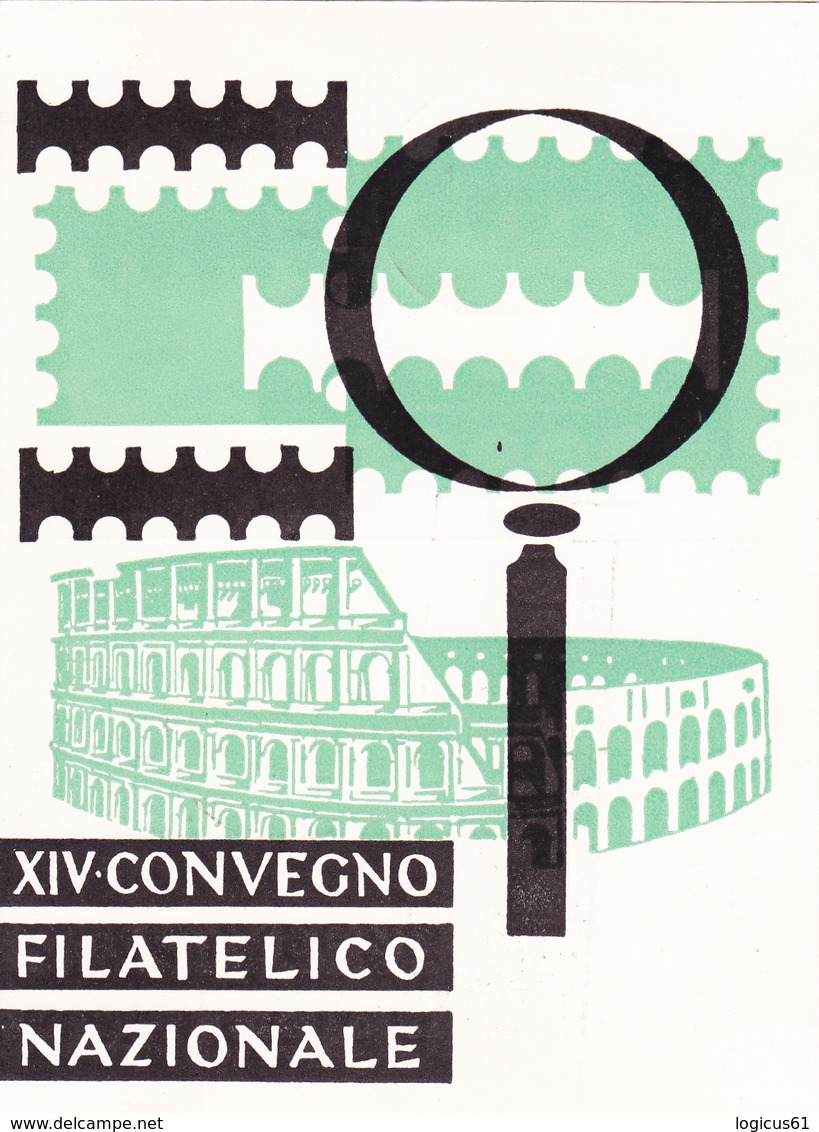 ROMA,  XIV NATIONAL FILATELIC MEETING,1959, POSTCARD,USED,ITALY. - Réceptions