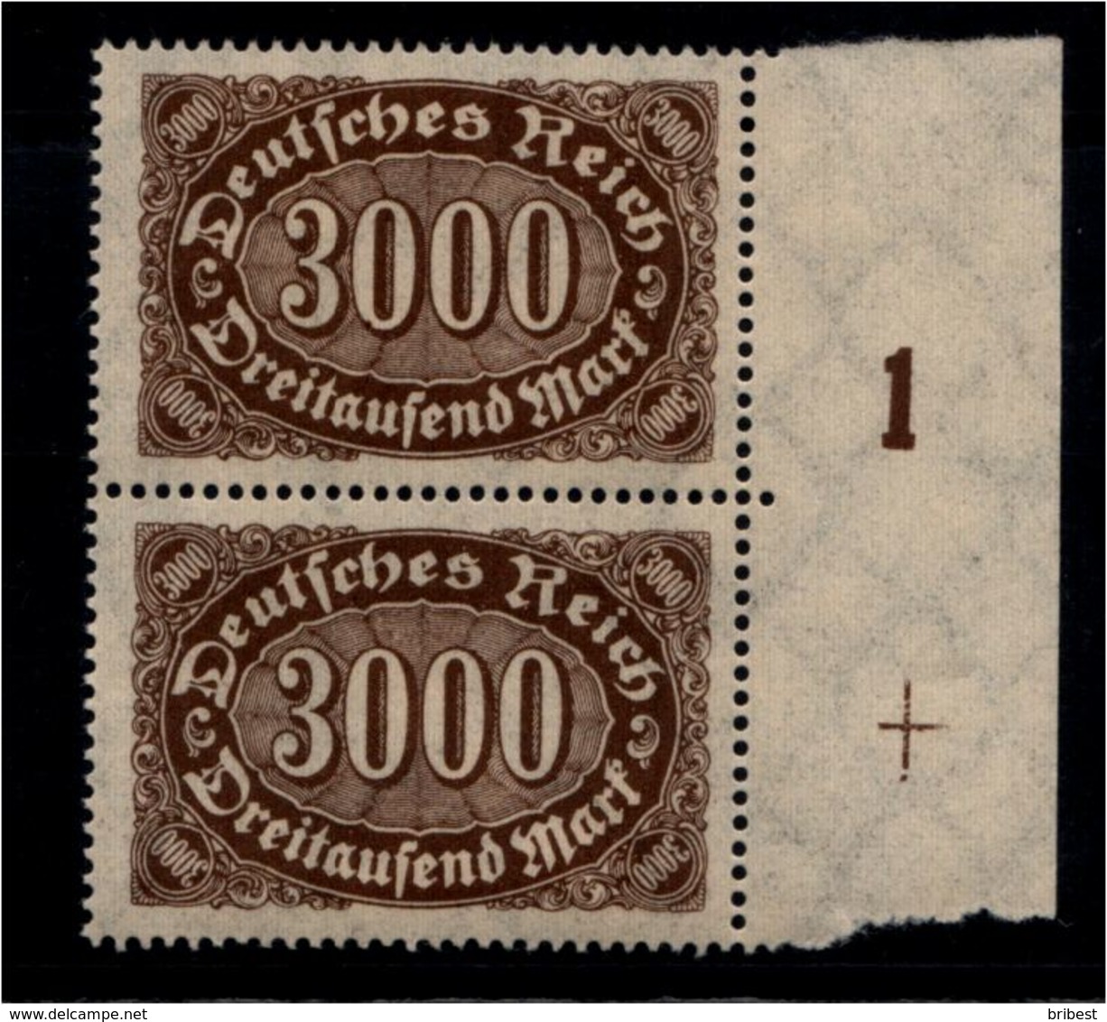 DEUTSCHES REICH 1922 Nr 254 Mit Plattennummer: 1 (94534) - Sonstige & Ohne Zuordnung