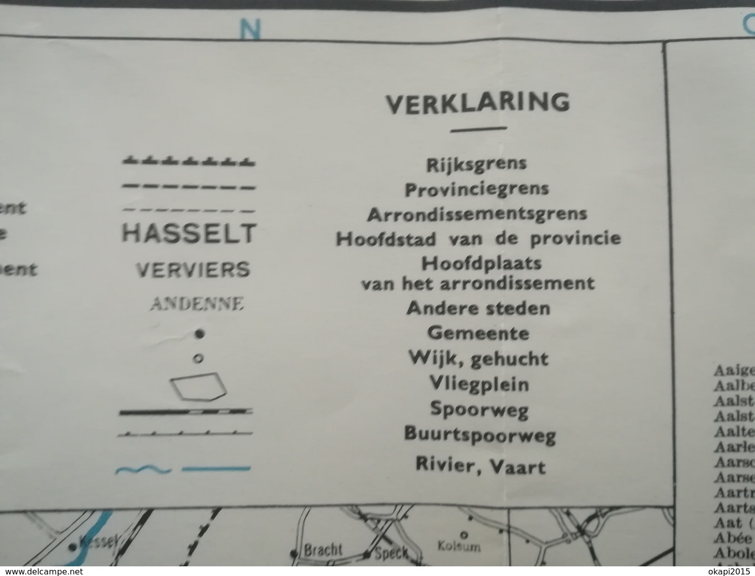 VIEILLE CARTE BELGIQUE ADMINISTRATIVE COMMUNES INDEX  HAMEAUX CHEMIN DE FER TRAMWAY VICINAL BRABANT WALLON BRABANT FLAMA