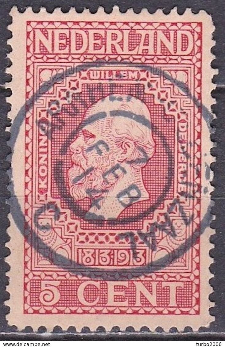 AMBULANTstempel ARNHEM-0LDENZAAL C [GRTR 0019] Op 1913 Jubileumzegels 5 Cent Rood NVPH 92 - Poststempels/ Marcofilie