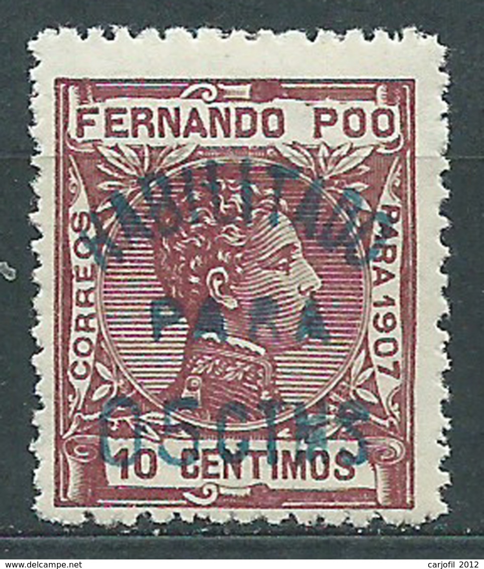 Fernando Poo Sueltos 1908 Edifil 167C * Mh  Sobrecarga Azul - Fernando Po