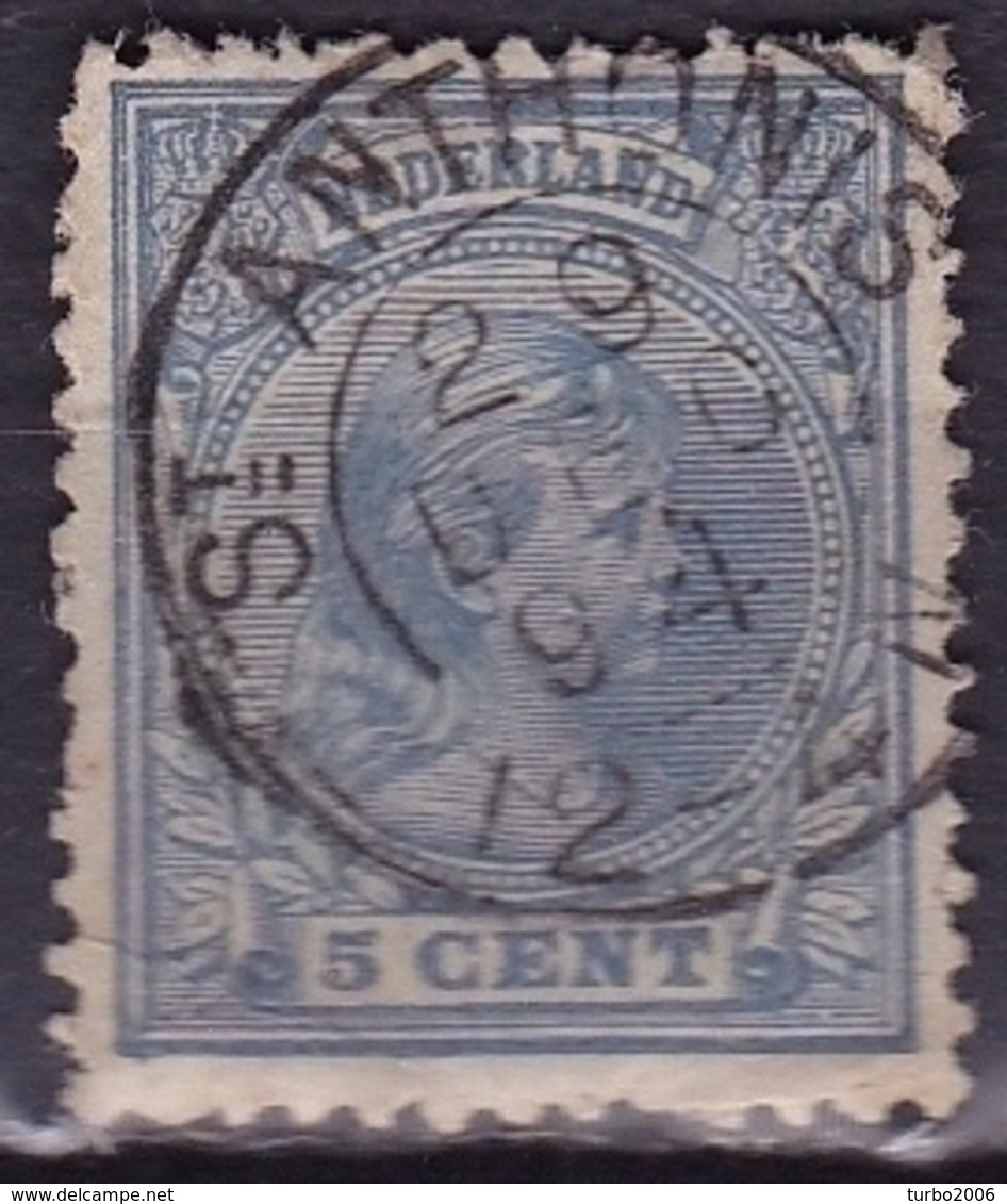 Superbe Kleinrondstempel St. ANTHONIS (1068) Op 1891-94 Prinses Wilhelmina 5 Ct Blauw NVPH 35 - Poststempel
