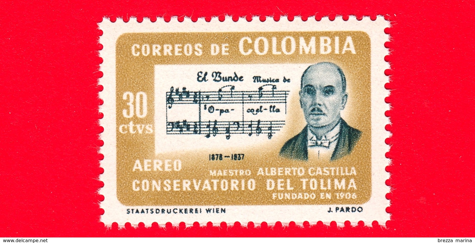 Nuovo - MNH - COLOMBIA - 1964 - Fondazione Del Conservatorio Di Tolima - Alberto Castilla (1878-1937) - 30 P.a. - Colombia