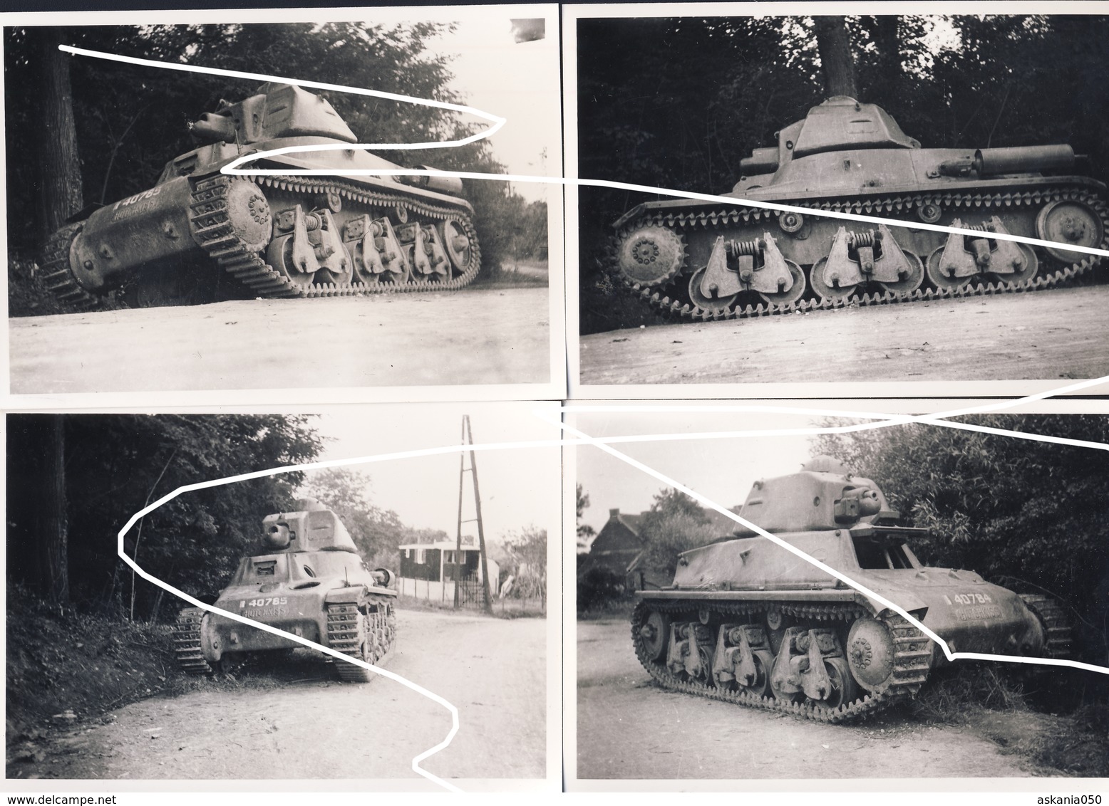 Blindés Français Hotchkiss H-39 Abandonnés Dans Le Secteur De Nalinnes- Ham Sur Heure En Mai 40./ Repros - Véhicules