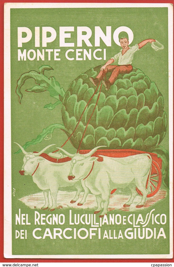 Ristorante PIPERNO A MONTE CENCI -ROMA- Pub I Carciofi Di Pipperno Sono...Recto Verso _PAYPAL FREE - Cafes, Hotels & Restaurants