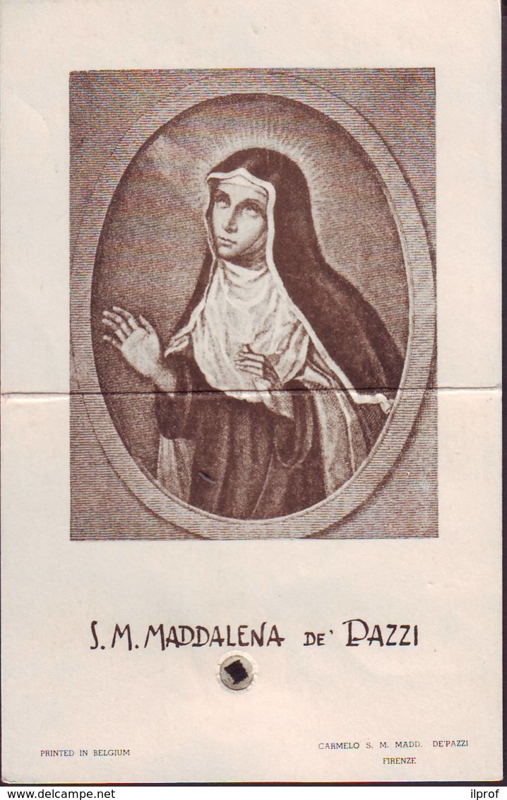 Reliquia Della S. Maddalena De' Pazzi,  Santino Stampato In Belgio - Religione & Esoterismo