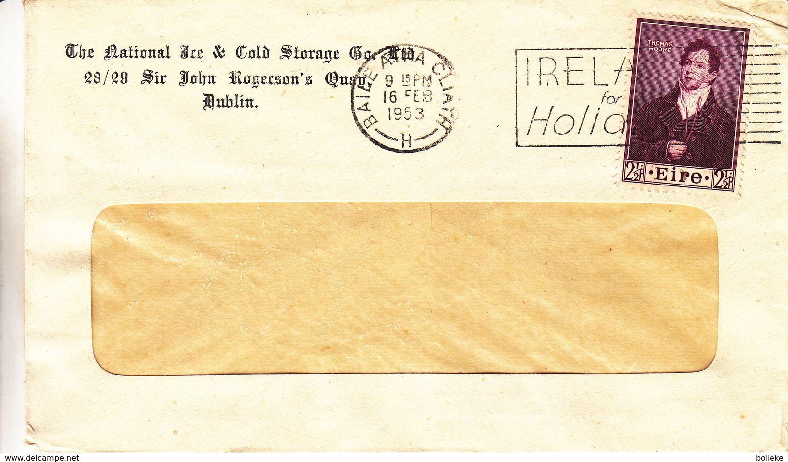 Irlande - Lettre De 1953 - Oblit Baile Atha Cliath - Pub Vacances - Brieven En Documenten