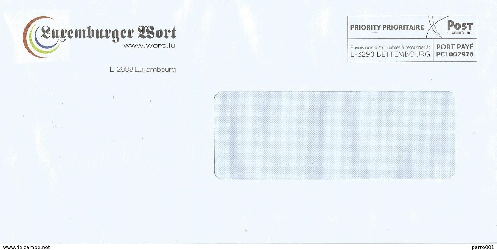 Luxembourg 2019 Bettembourg Newspaper Postage Paid Cover - Briefe U. Dokumente