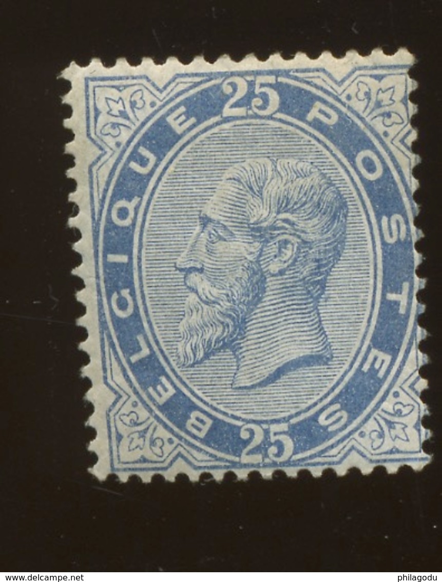 40*  25c * Bleu Gomme Originale. Cote 700,-Euros. Bonne Qualité, Sans Défaut - 1883 Leopold II