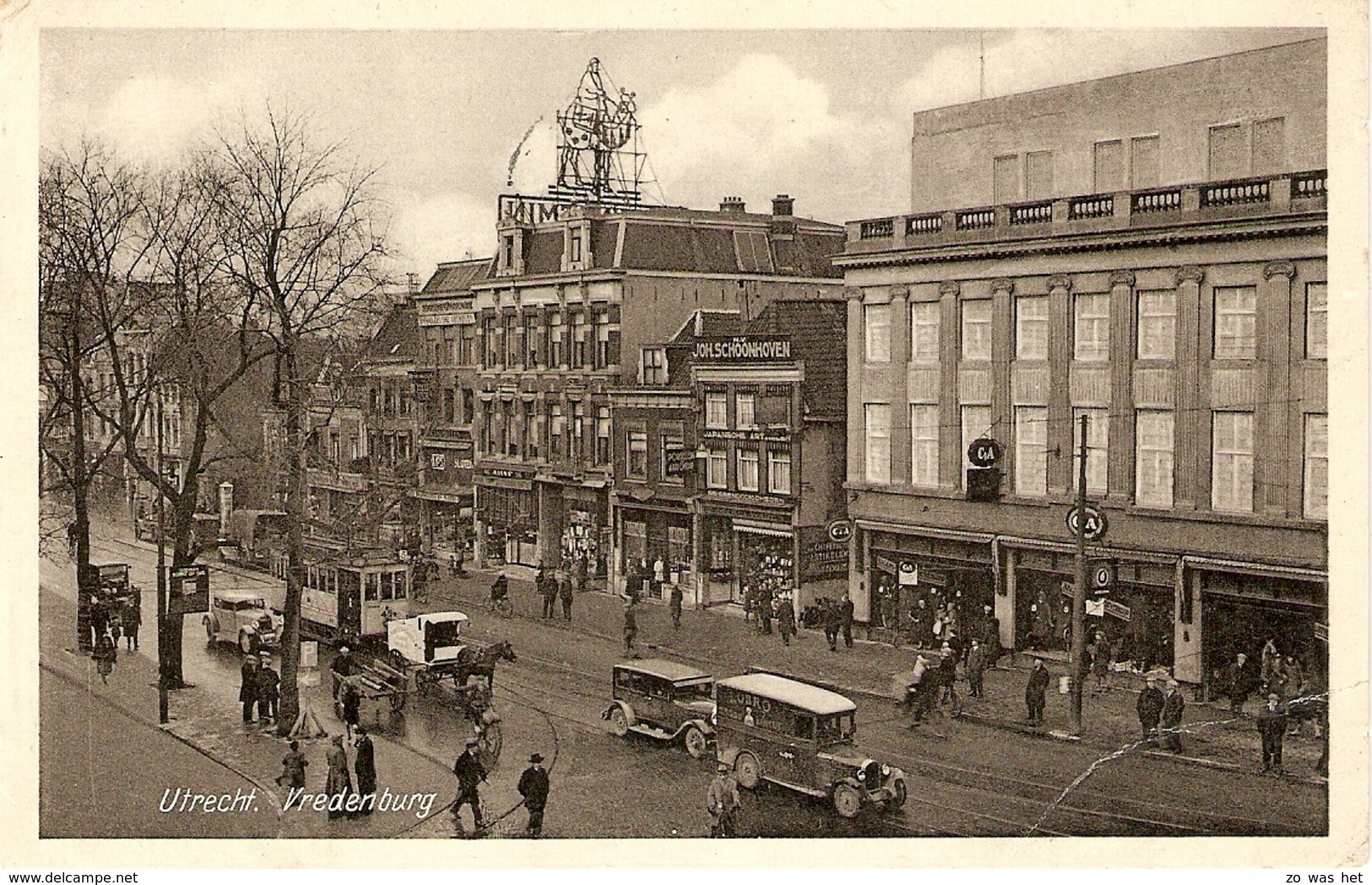 Utrecht, Vredenburg Met Tram, Auto's En C & A  1933 - Utrecht