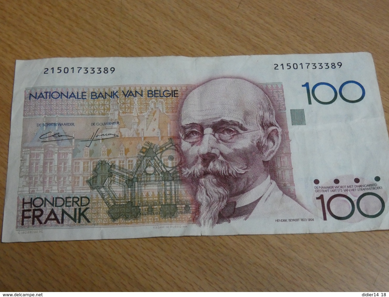 BILLET BELGIQUE 100 FRANCS. - 100 Francs