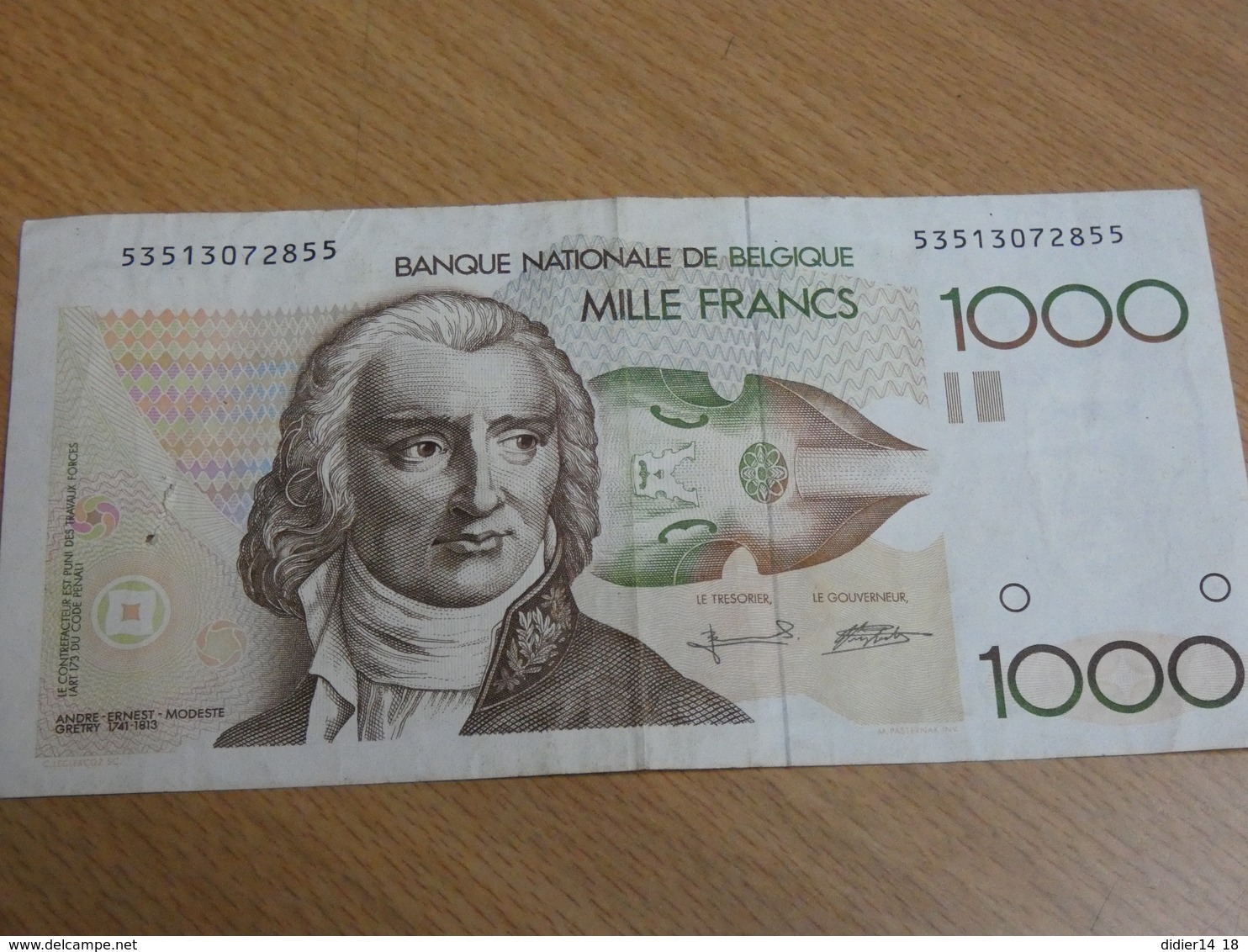 BILLET BELGIQUE 1000 FRANCS. - 1000 Francs