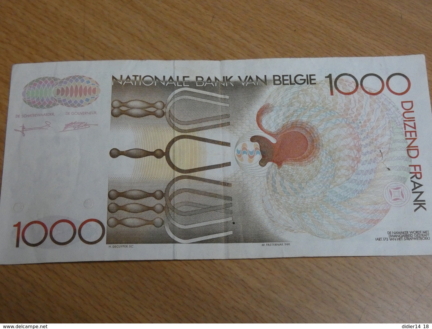 BILLET BELGIQUE 1000 FRANCS. - 1000 Francs