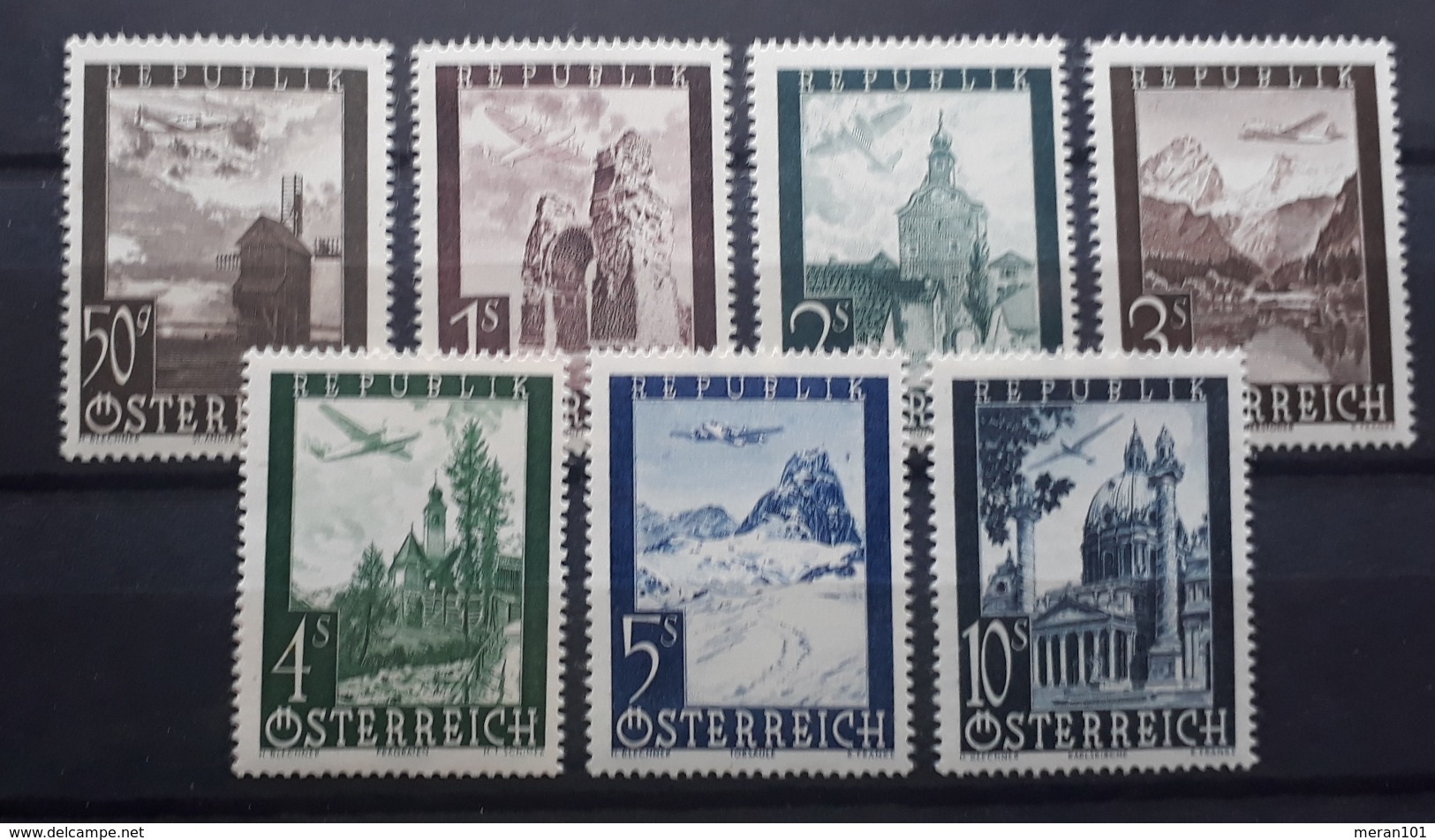 Österreich 1947, FLUGPOST,  ANK 820-26, MNH(postfrisch) - Unused Stamps