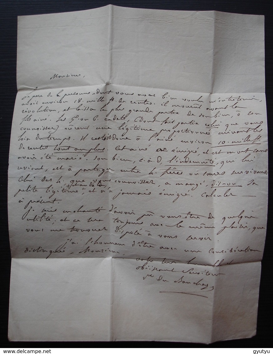 1825 Lettre Du Vicomte Du Bouchage Au Comte Delherm De Novital - 1801-1848: Voorlopers XIX