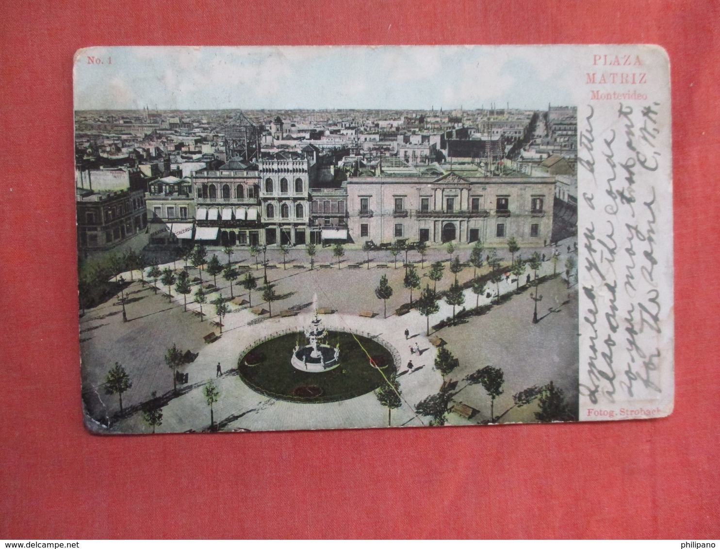 > Plaza Montevideo Uruguay.  Has Stamp & Cancel      Ref 3761 - Uruguay