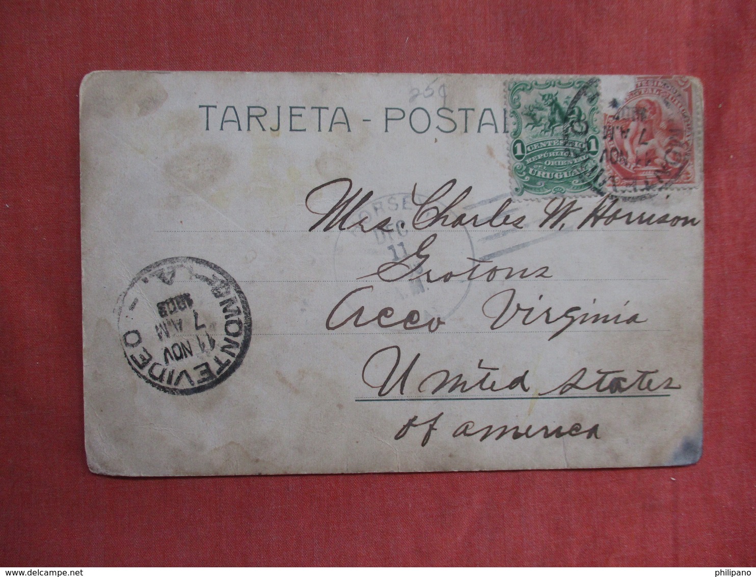 > Plaza Montevideo Uruguay.  Has Stamp & Cancel      Ref 3761 - Uruguay