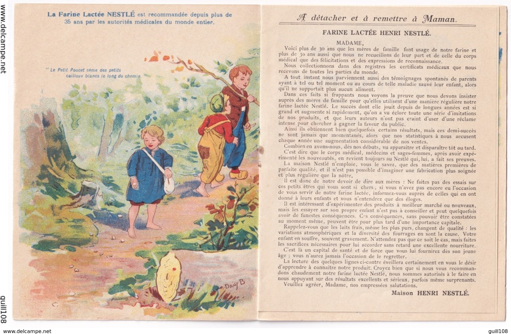 Rare Livre Publicité Nestlé Vevey Conte Histoire Du Petit Poucet Illustrateur Daisy B Bottes Charles Perrault B1 - Publicidad