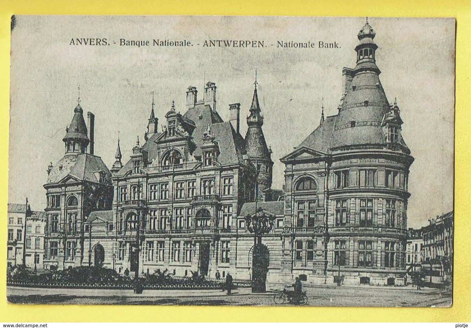 * Antwerpen - Anvers - Antwerp * Banque Nationale, Nationale Bank, Tram, Vicinal, Animée, Rare, Old - Antwerpen