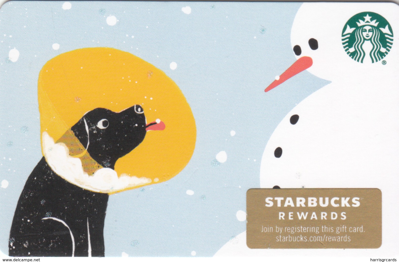 USA STARBUKS - Dog And Snowman , CN : 6171, Unused - Gift Cards