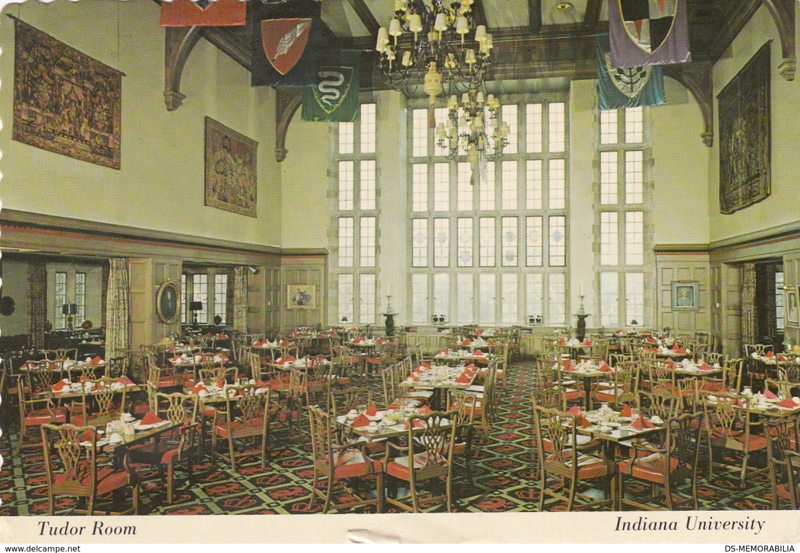 Bloomington IN - Indiana University Tudor Room Postcard 1983 - Bloomington