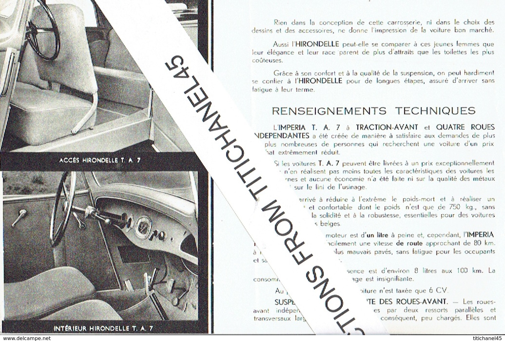 Superbe Catalogue 1935 AUTOMOBILES IMPERIA  "HIRONDELLE" & "DIANE" à NESSONVAUX & à MORTSEL-ANVERS