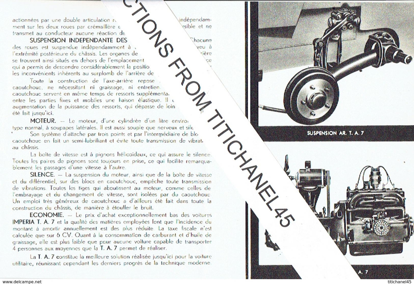 Superbe Catalogue 1935 AUTOMOBILES IMPERIA  "HIRONDELLE" & "DIANE" à NESSONVAUX & à MORTSEL-ANVERS