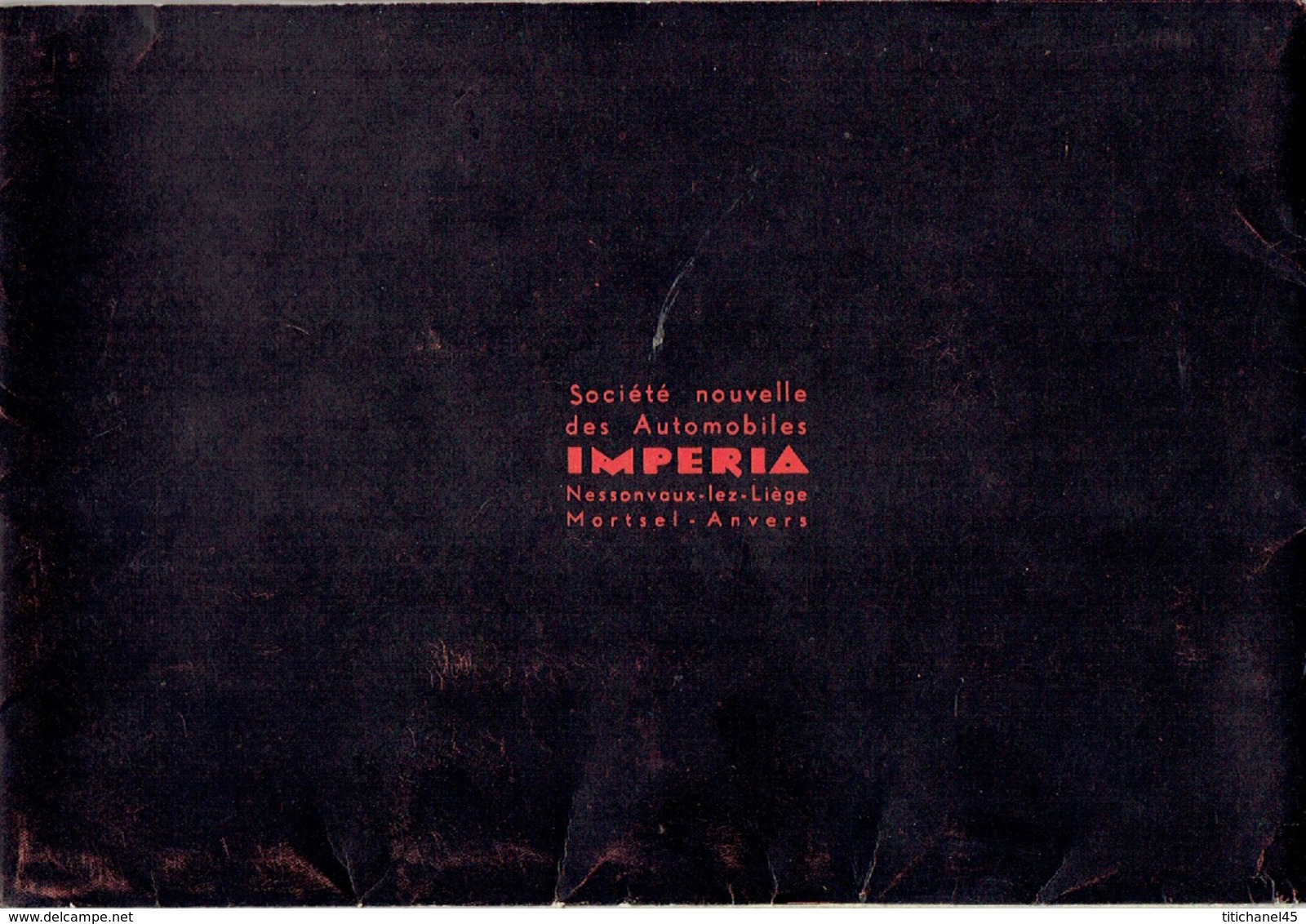 Superbe Catalogue 1935 AUTOMOBILES IMPERIA  "HIRONDELLE" & "DIANE" à NESSONVAUX & à MORTSEL-ANVERS
