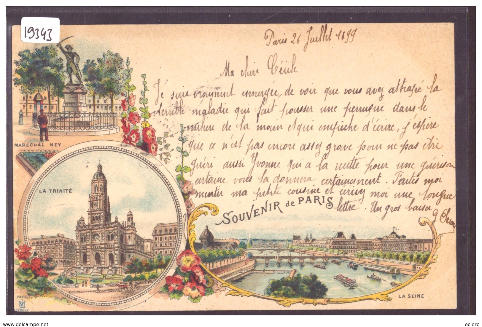 PARIS - LITHO  - TB - Cartas Panorámicas