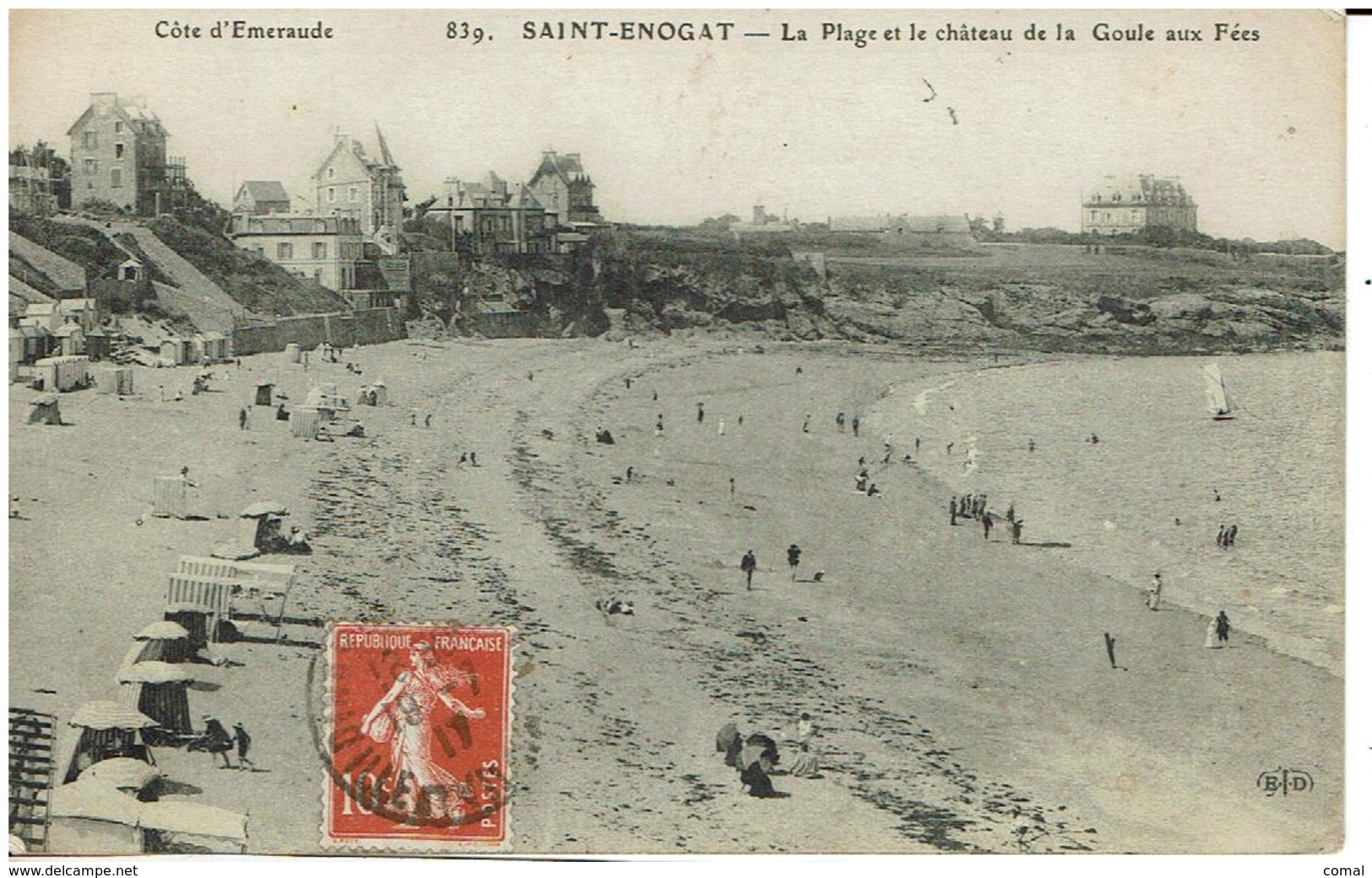 CPA - 35 - SAINT ENOGAT - La Plage Et Le Château De La Goule Aux Fées - - Altri & Non Classificati