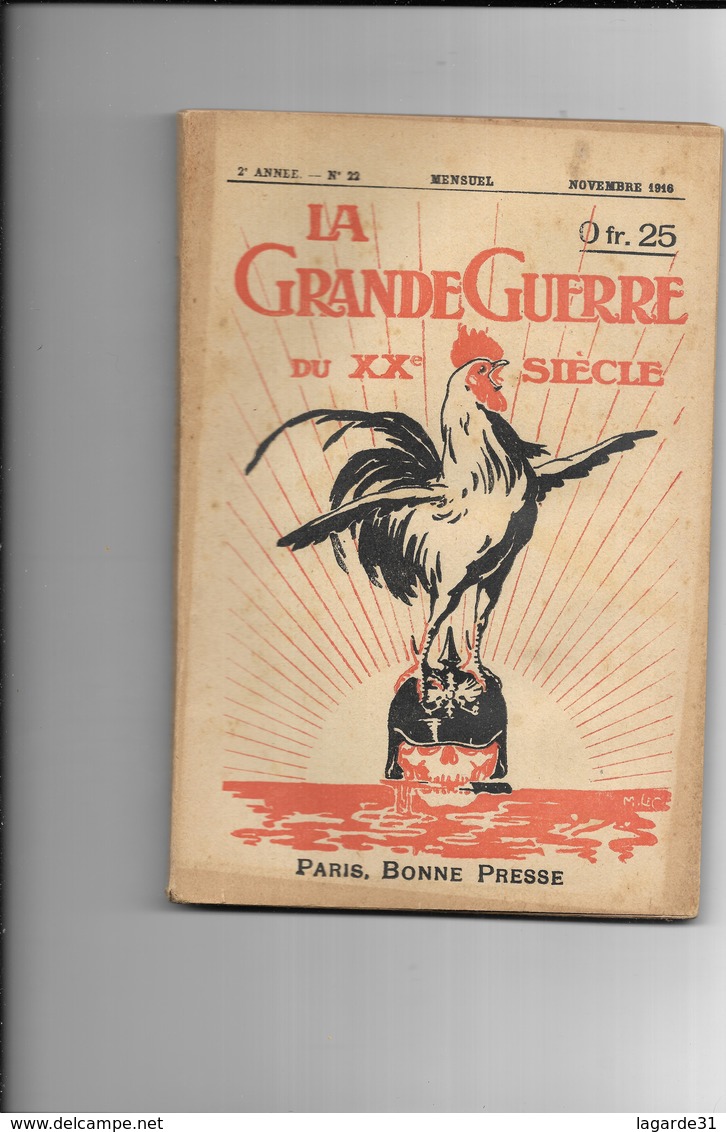 La Grande Guerre 1914-1915. N° 22 Mensuel Novembre 1916 - Weltkrieg 1914-18