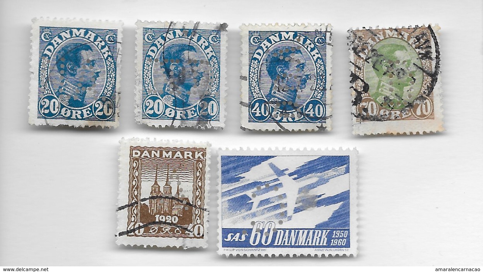 TIMBRES - STAMPS - SELLOS - FRANCOBOLLI - DANEMARK - DANMARK - TIMBRES PERFURÉS / PERFINS - Other & Unclassified