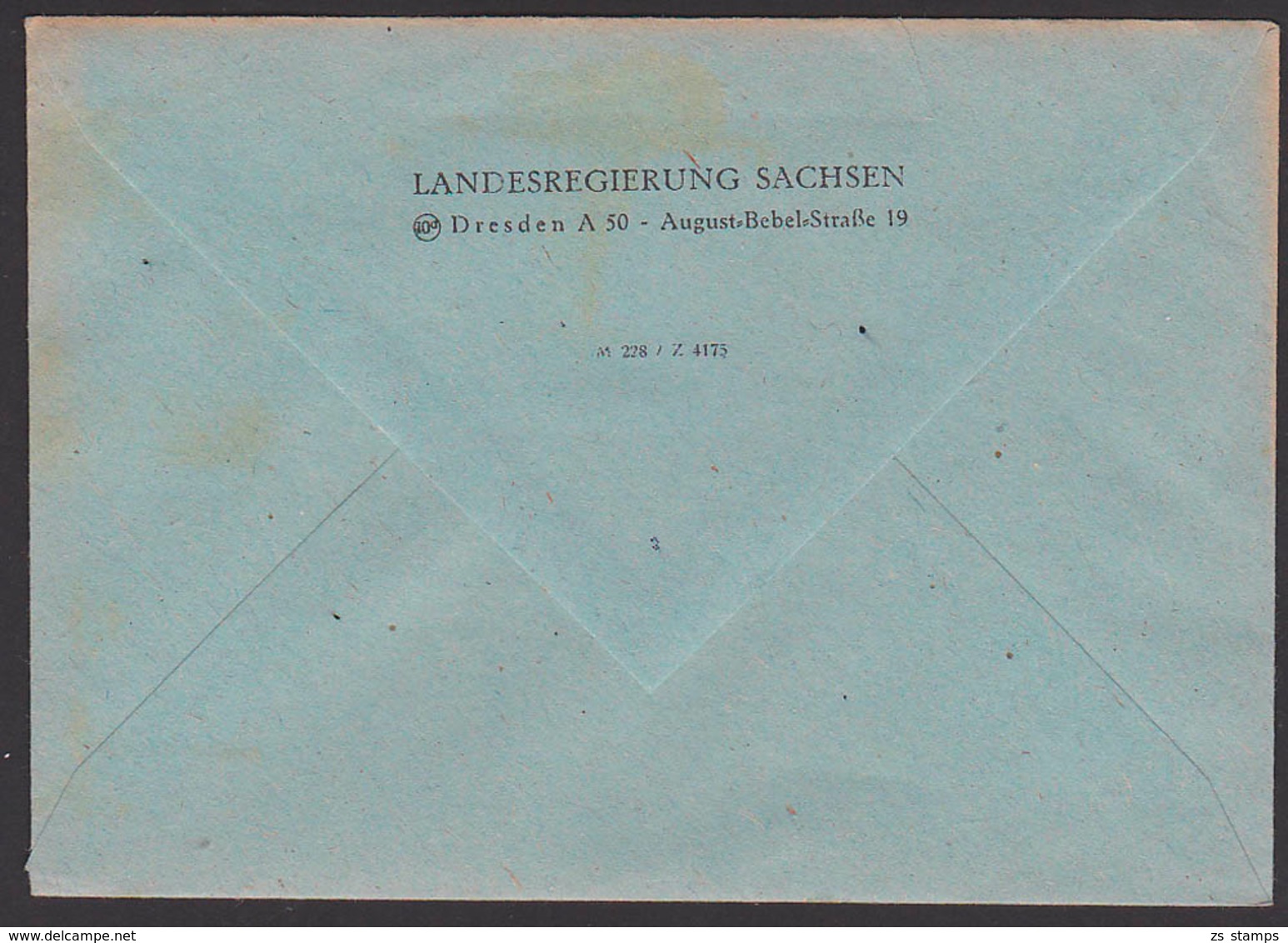 SBZ Handstempel R-Brief DRESDEN A50, 2.7.48, Je Randstück, Ungeprüft Auf Umschlag Von Landesregierung Sachsen - Otros & Sin Clasificación