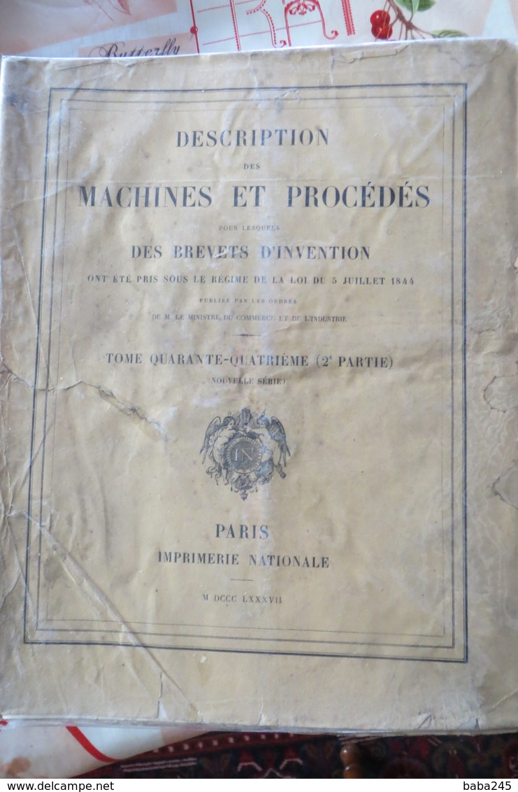 Description Des Machines Consignées Dans Les Brevets 1887 - Matériel Et Accessoires