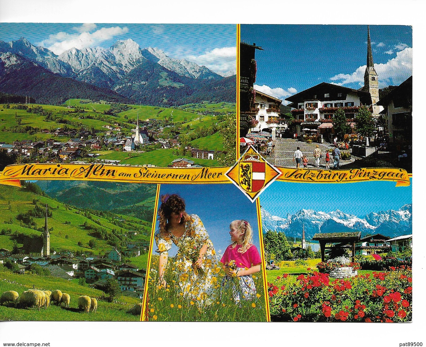 AUTRICHE /MARIA ALM - SALZBOURG / CPM Multivues - 5 - Voyagée /FLAME SOMMER WINTER SPORTS / TTBE - Maria Alm