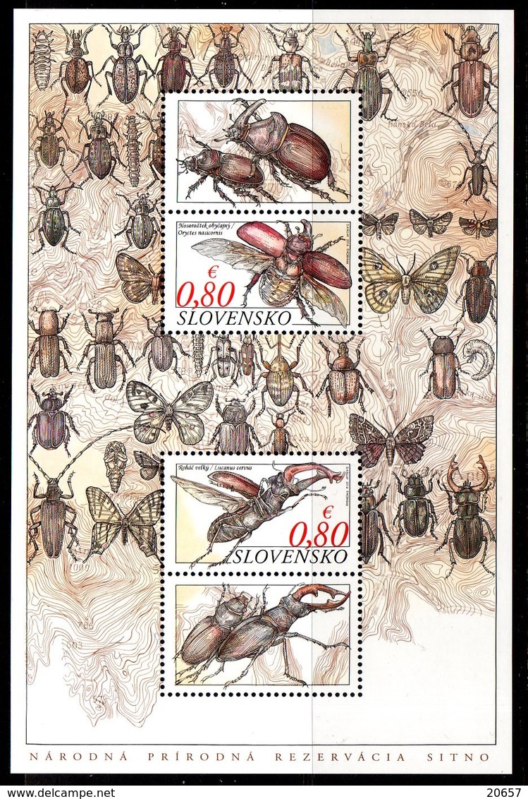 Slovaquie Slovensko Bf 043 Papillon, Insecte, Scarabée, Lucane, Beetle - Autres & Non Classés