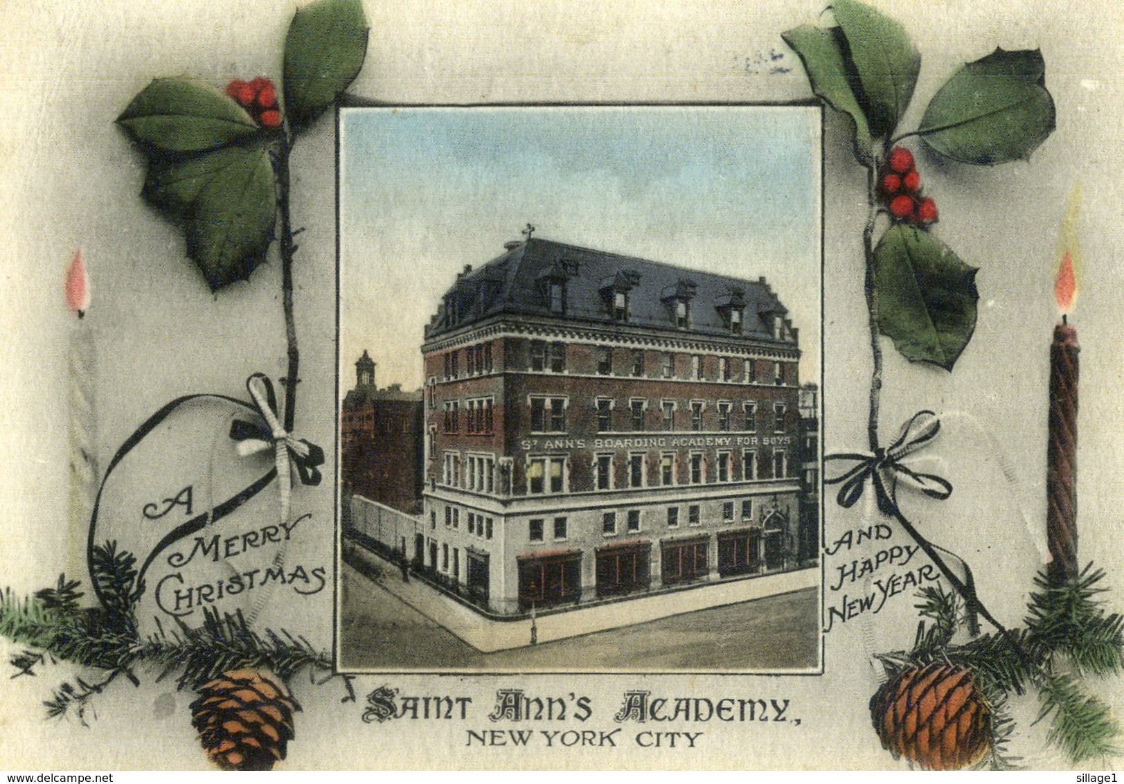 Saint Ann's Academy New York City - Merry Christmas And Happy New Year - 1912 - Academy For Boys - Onderwijs, Scholen En Universiteiten