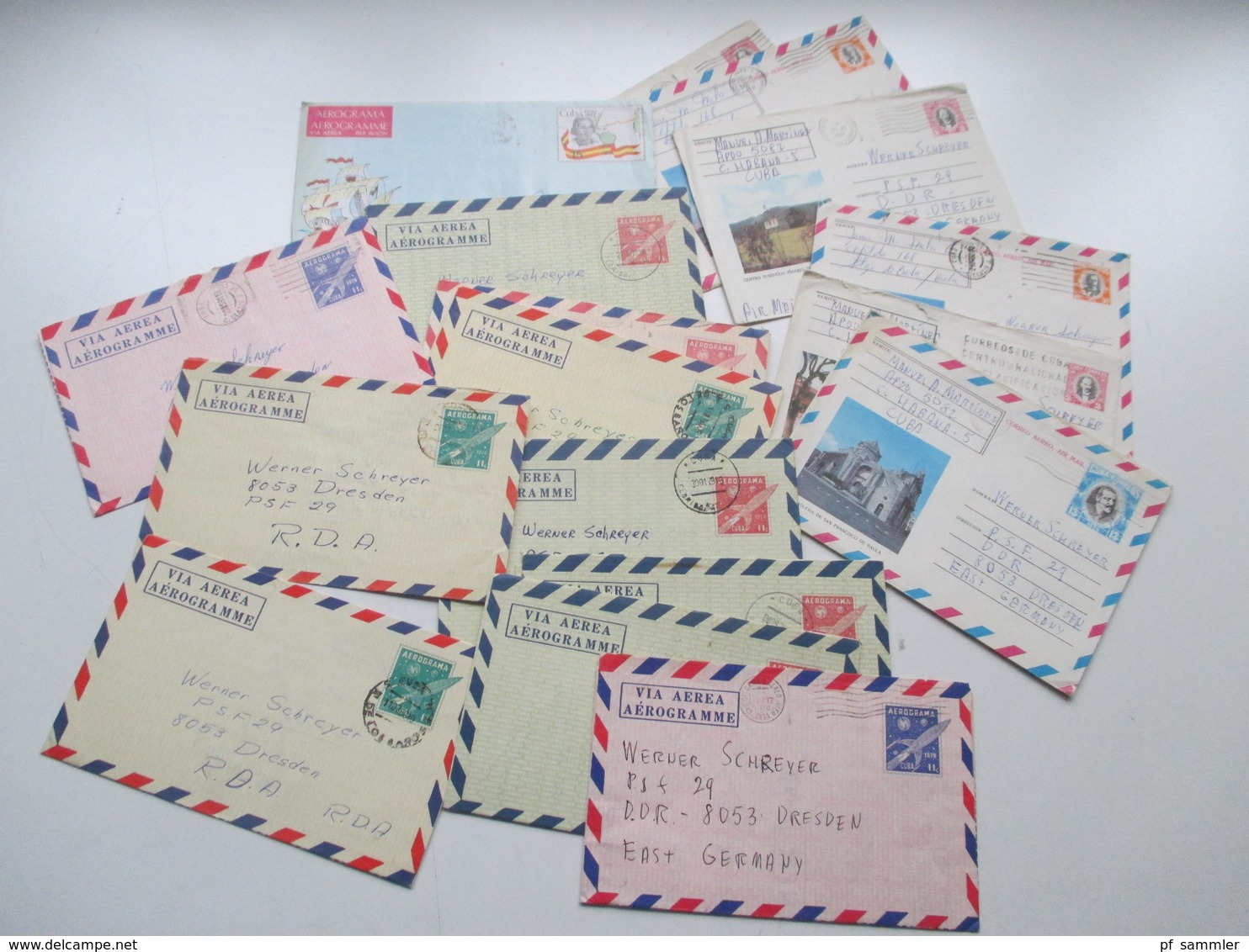 Kuba / Cuba 1975 - 1982 Air Mail Letter / Aerogramme In Die DDR 18 Belege Luftpost - Luftpost
