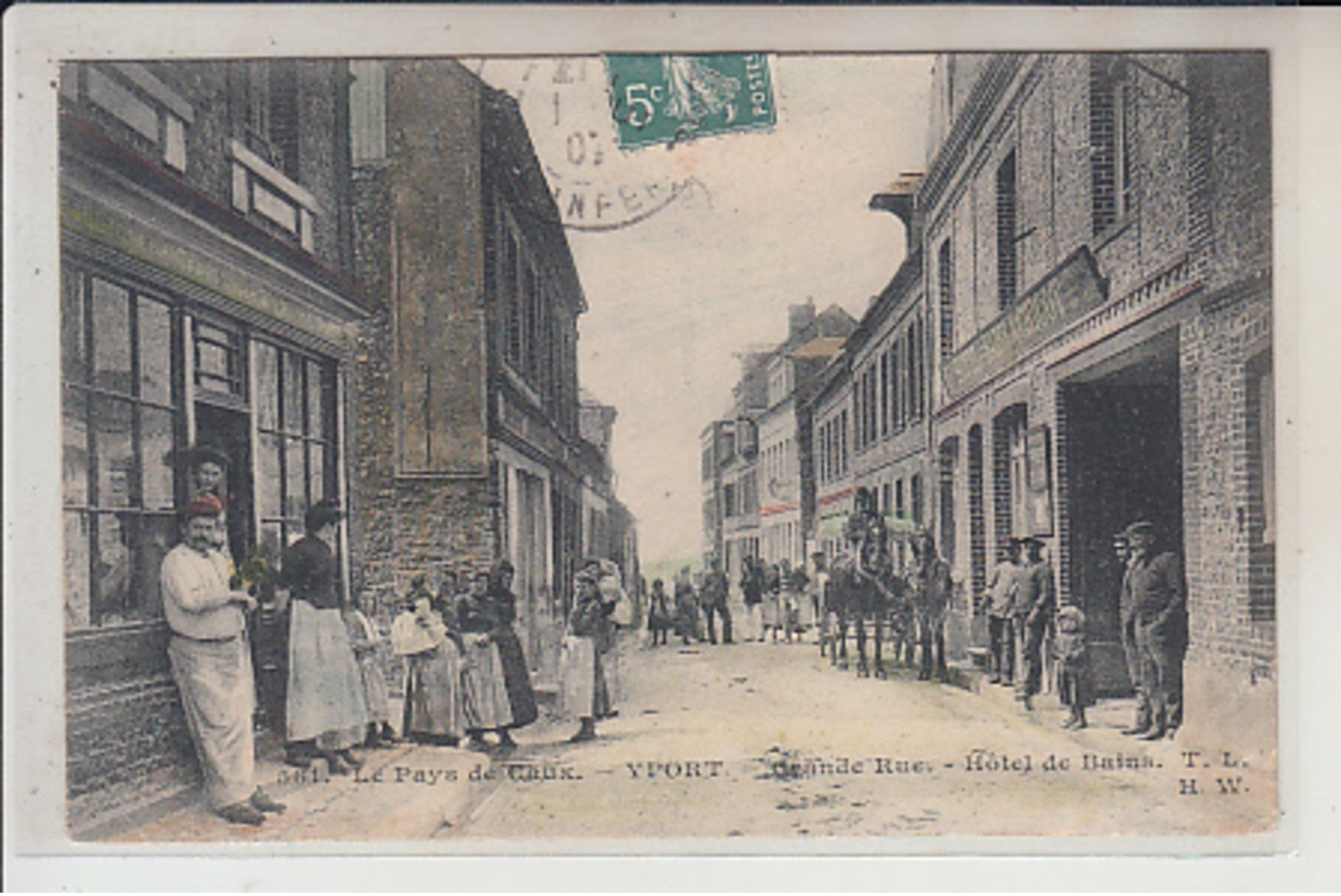 76  - YPORT -   Grande Rue  - Hôtel Des Bains..1907 - Yport