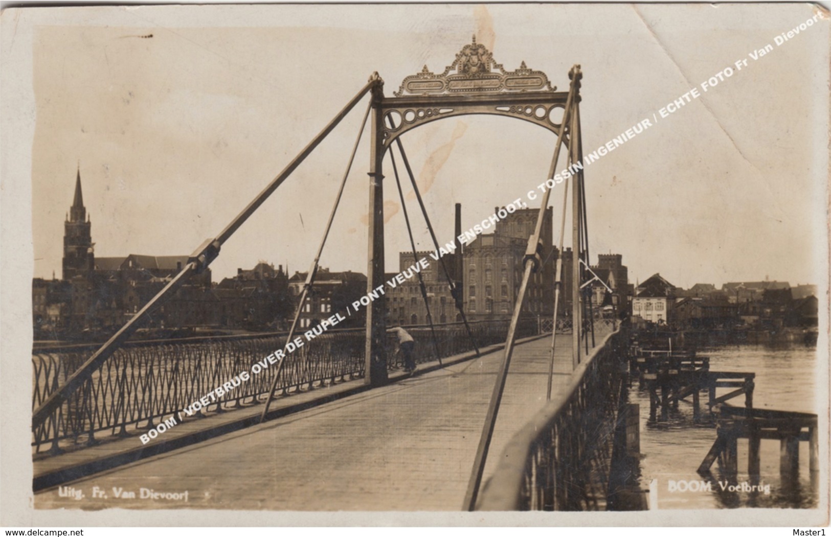 BOOM / VOETBRUG OVER DE RUPEL / PONT VEUVE VAN ENSCHOOT, C TOSSIN INGENIEUR / ECHTE FOTO Fr Van Dievoort - Boom