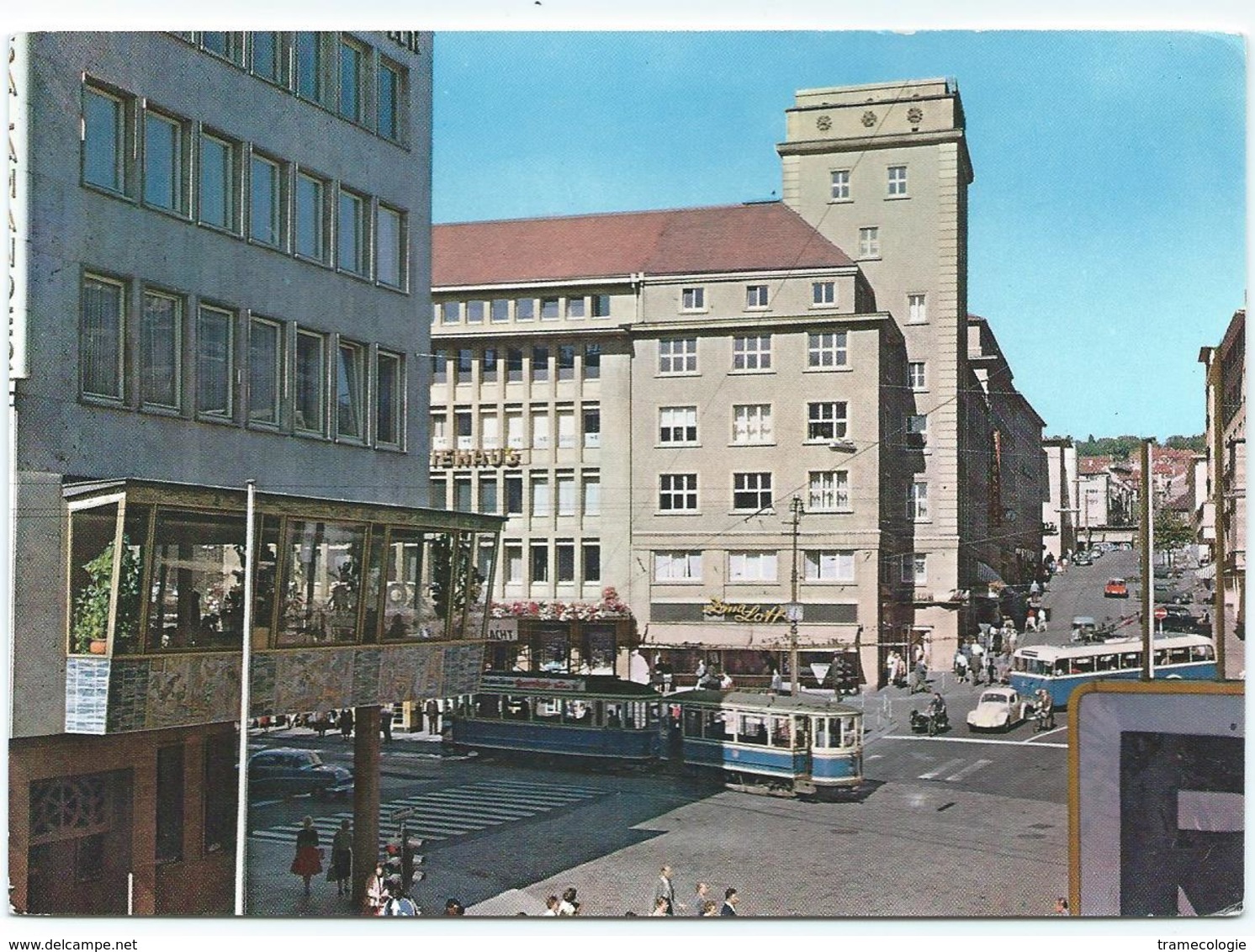 Pforzheim Leopoldplatz Tram Tramway Strassenbahn Trolley Bus 60er - Pforzheim