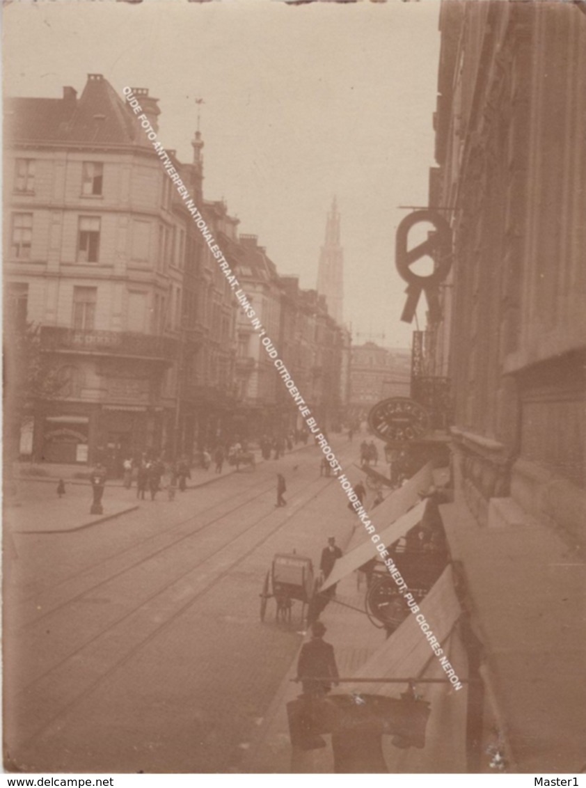 OUDE FOTO ANVERS RUE NATIONALE X LANGE VLIERSTRAAT, IN 't OUD CITROENTJE BIJ PROOST, HONDENKAR G DE SMEDT, CIGARES NERON - Antwerpen