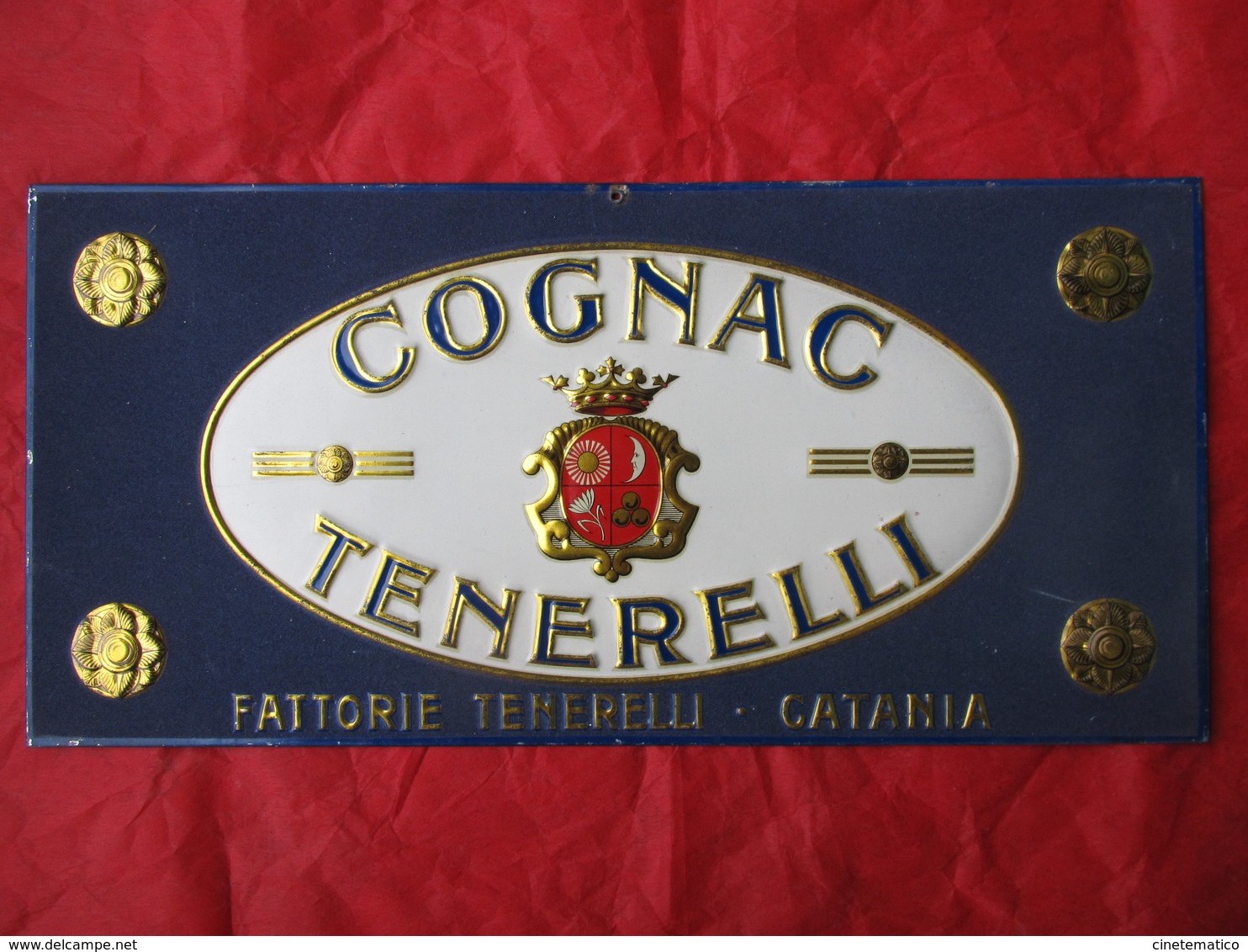 Targa/insegna COGNAC TENERELLI - CATANIA - Licores & Cervezas