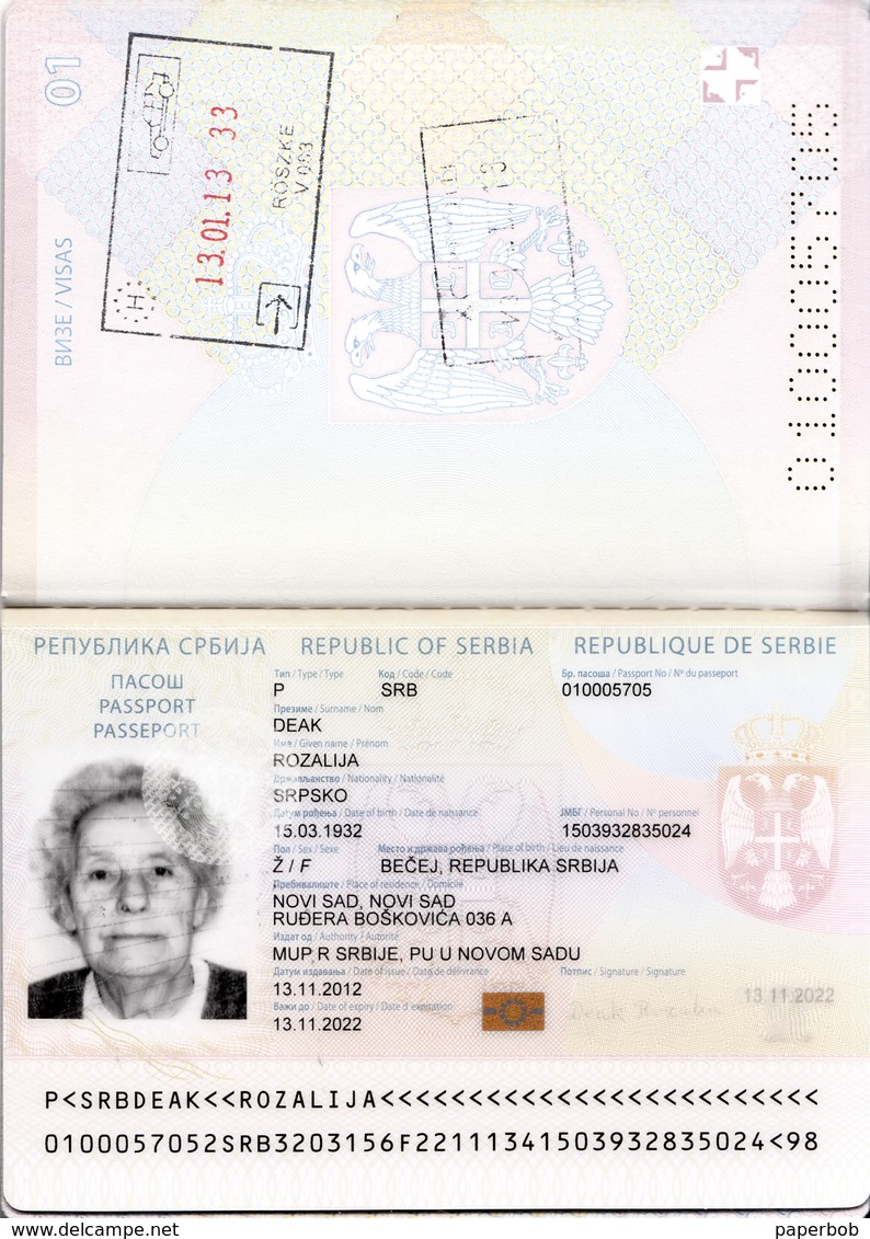 BIOMETRICAL PASSPORT , SERBIA - Documenti Storici