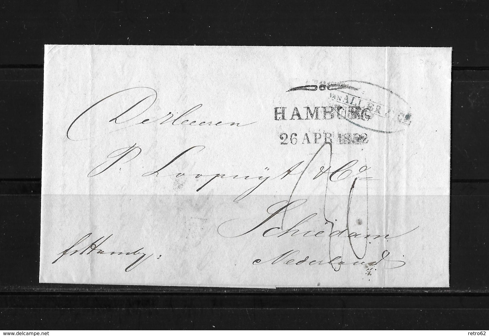 1852 DÄNEMARK  → Forwarder Brief Elseneur Mit Stempel Der Agenten Gebr.Bordier, HAMBURG/A" RS & Schmetterlingsstempel - ...-1851 Prephilately