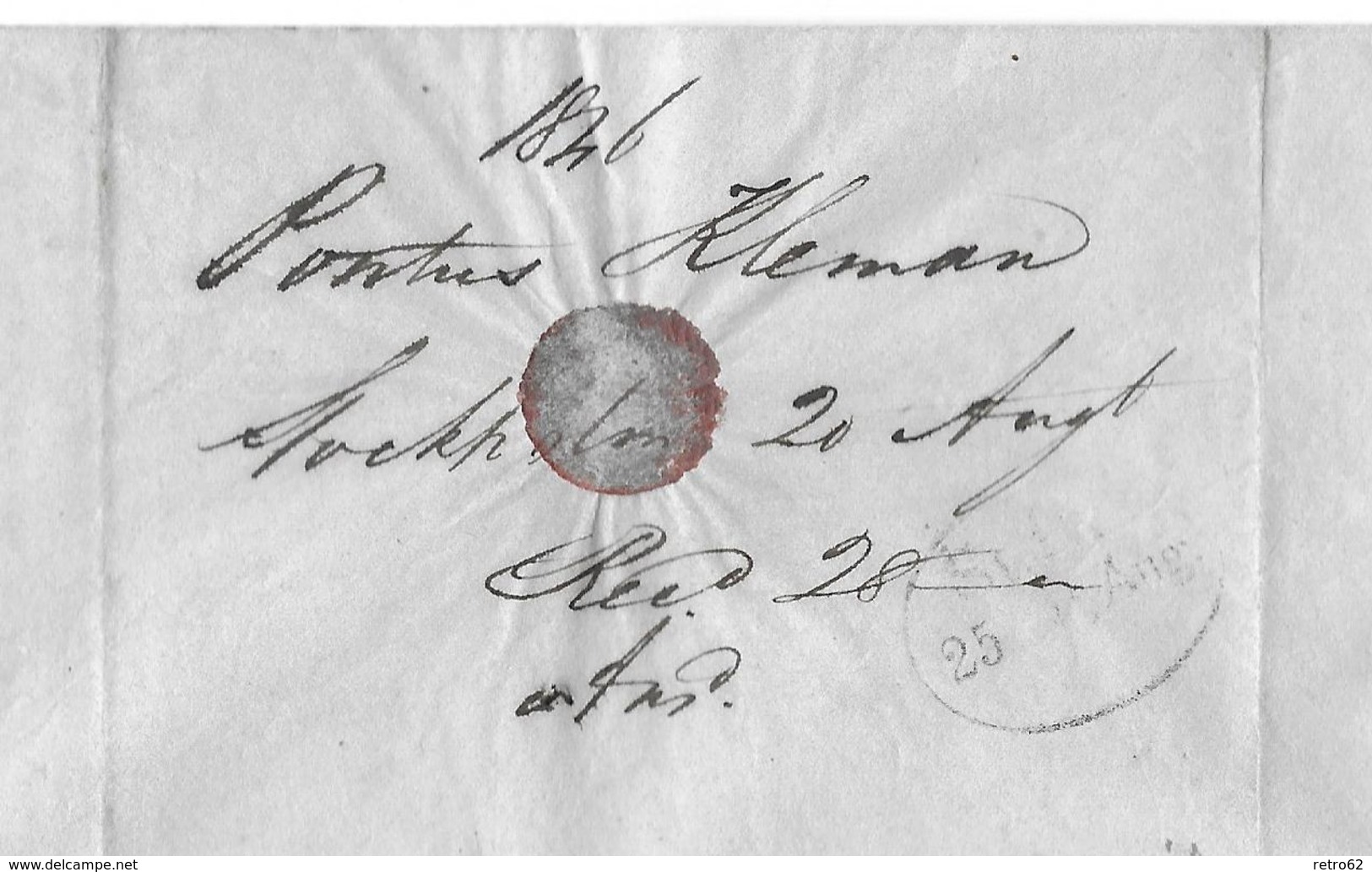 1846 SCHWEDEN → Forwarder Brief Stockholm Nach Schweden über Agenten In Lübek Weiter Via Stadtpostamt HAMBURG - ... - 1855 Prephilately