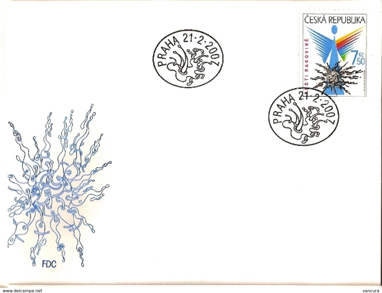 FDC 505 Czech Republic Anti Cancer 2007 - Krankheiten